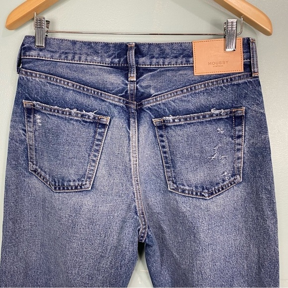 Moussy‎ Vintage Ashley Wide Straight Leg Blue Jeans Distressed Sz 29 - Picture 6 of 7